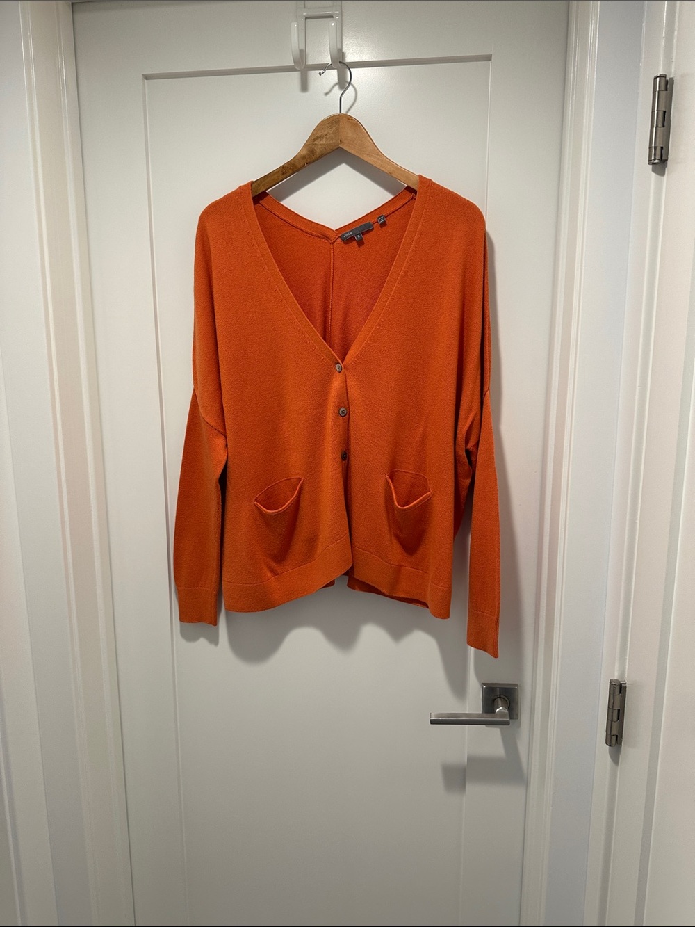 Vince boyfriend cardigan size small. Orange